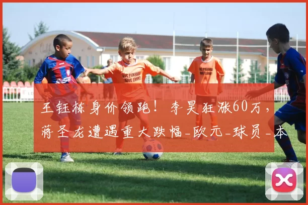 王钰栋身价领跑！李昊狂涨60万，蒋圣龙遭遇重大跌幅_欧元_球员_本土
